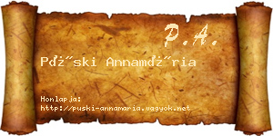 Püski Annamária névjegykártya